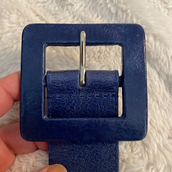 NWOT Leatherrock Blue Distressed Leather Belt size S 32 - Picture 5 of 6